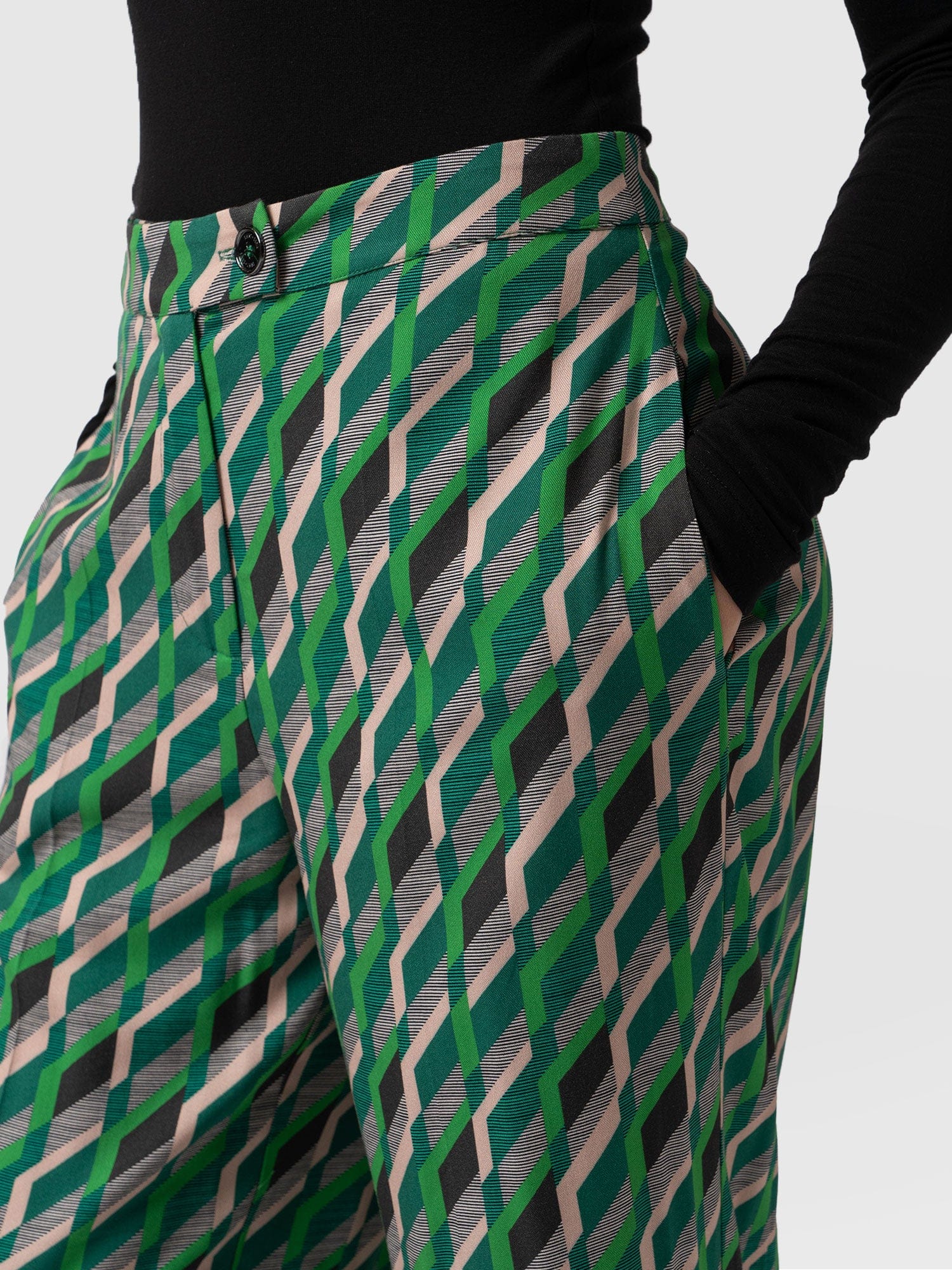 Aimee Palazzo Pant Jardin Geo - Women's Trousers | Saint + Sofia® UK